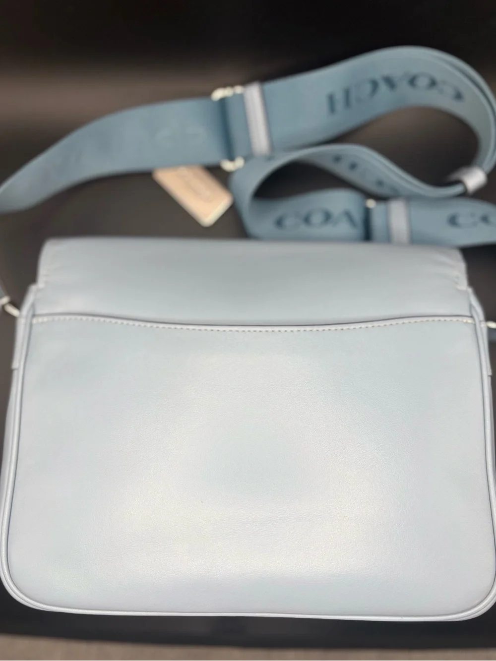 Coach Pace Messenger CR098 Ice Blue Leather Crossbody NWOT Rare